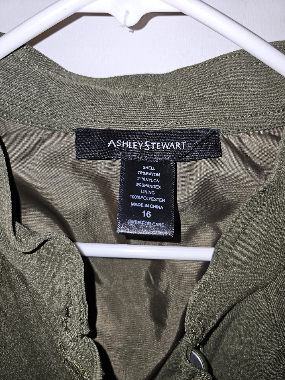 Ashley Stewart Olive Green Military-Style Field Jacket - Picture 2 of 4